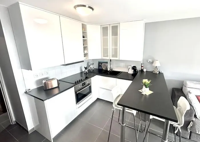 Vue ,plage La Nartelle,avec Loggia, Sainte-maxime, France Lejlighed